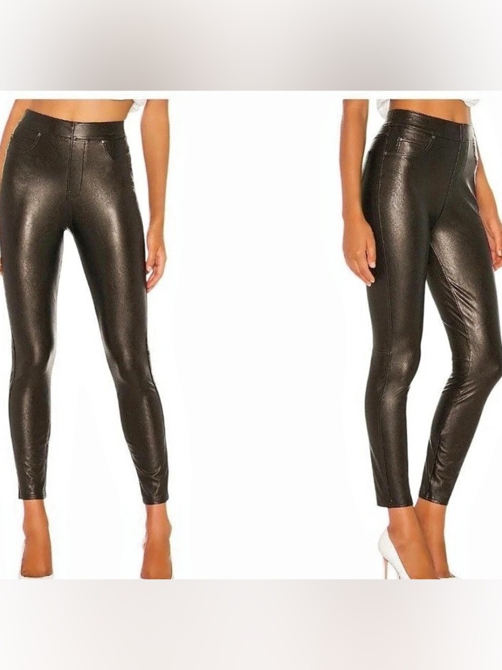 SPANX Faux Leather Leggings Brown Medium